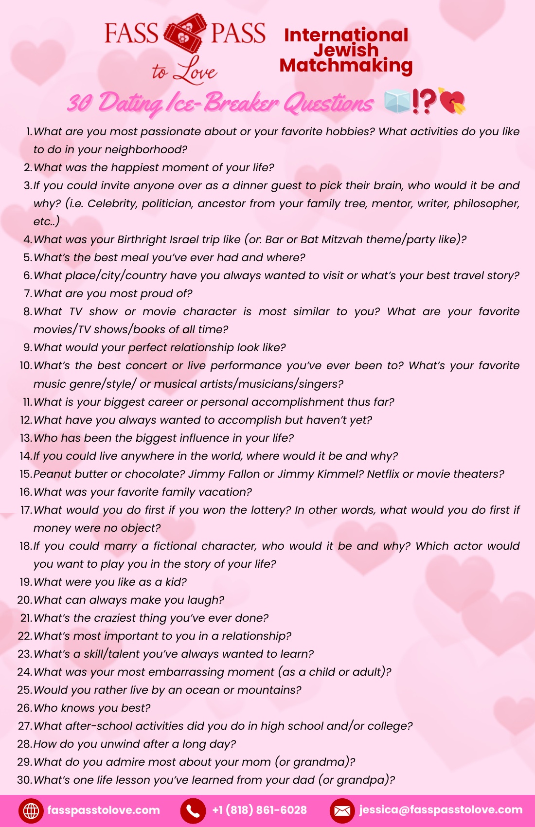 30 Jewish Speed Dating Questions